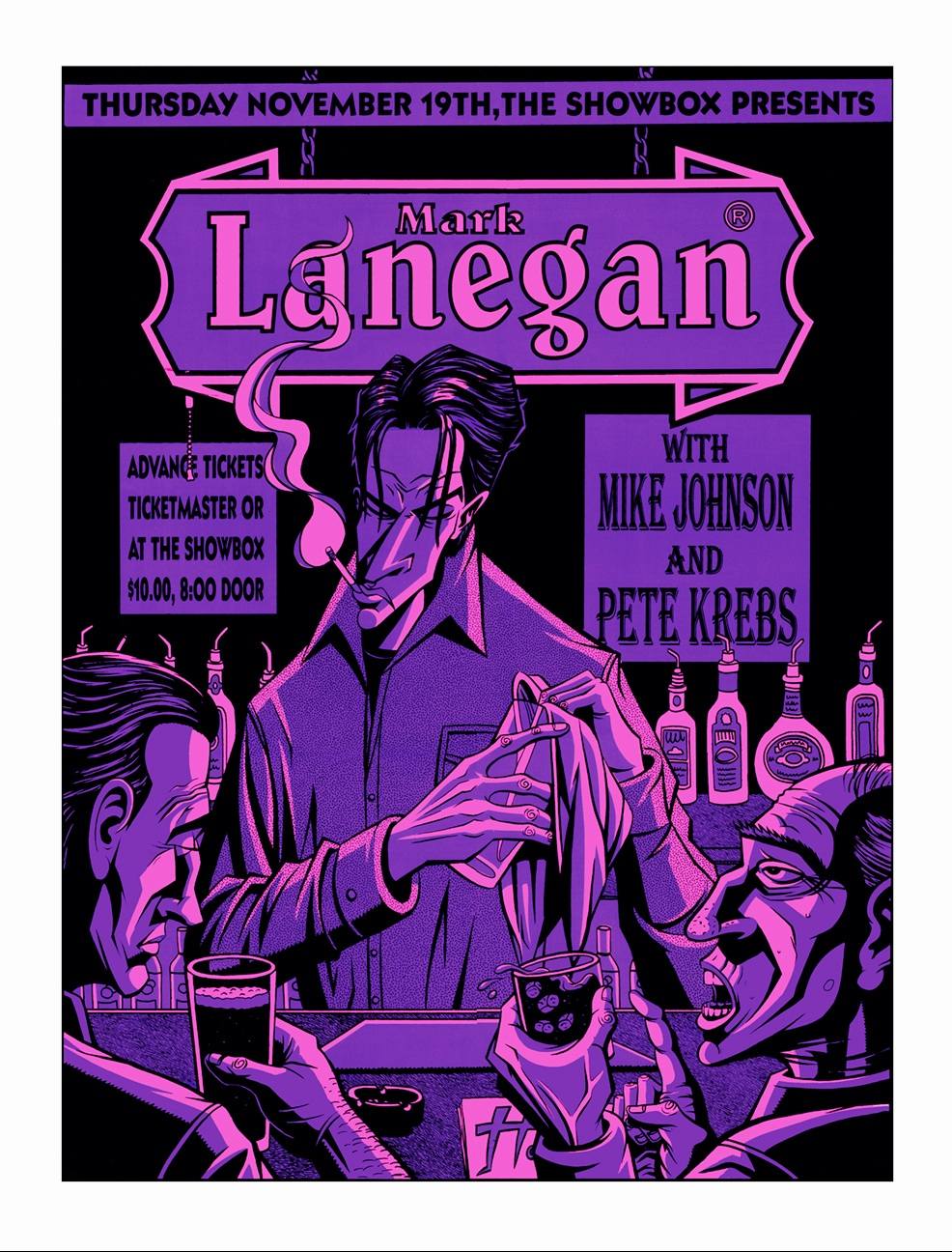 Mark Lanegan 1998 Seattle vintage poster