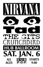 Load image into Gallery viewer, Nirvana 1990 flyer set of 3 versions
