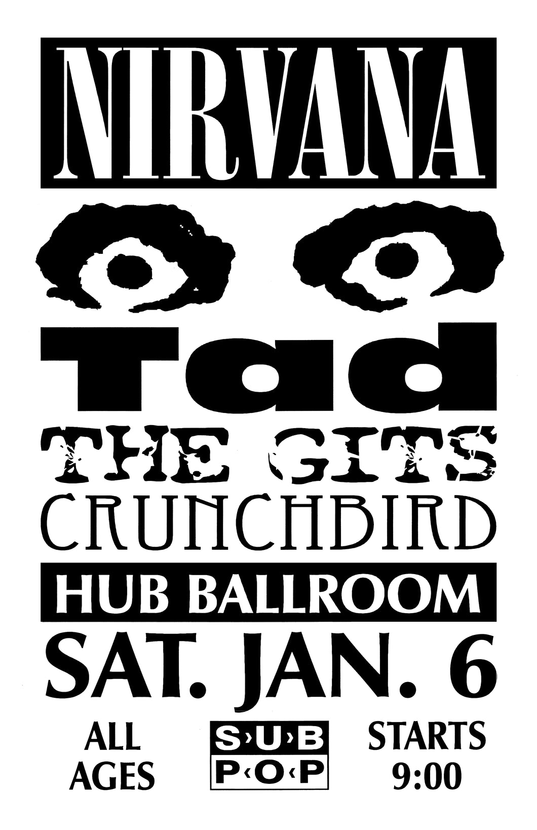 Nirvana 1990 flyer set of 3 versions