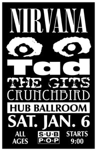 Nirvana 1990 flyer set of 3 versions