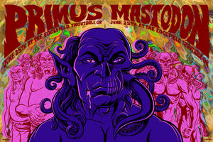 2018 Mastodon/ Primus uncut diptych poster lava foil variant
