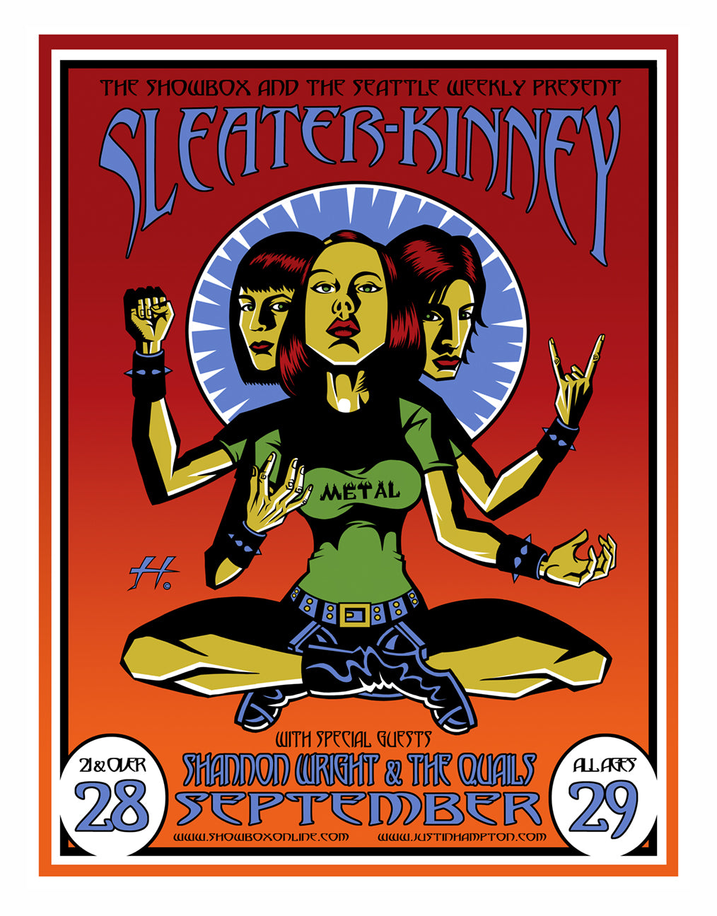 2002 Sleater-Kinney Seattle poster