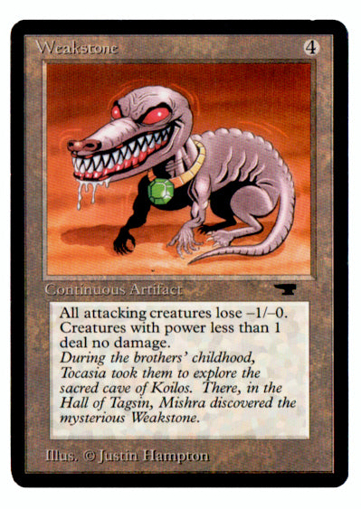 Vintage 1994 Magic The Gathering 'Antiquities' AP card; Weakstone