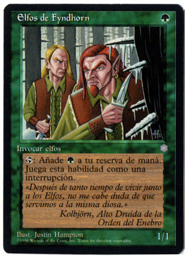 Magic the Gathering' Ice Age 'Fyndhorn Elves' AP card in multiple lan – justinhampton