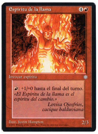 'Magic the Gathering' Ice Age 'Flame Spirit' AP card in multiple languages (Not English)