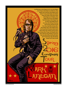 Mark Lanegan 2016 European Tour 'Cats' handbill