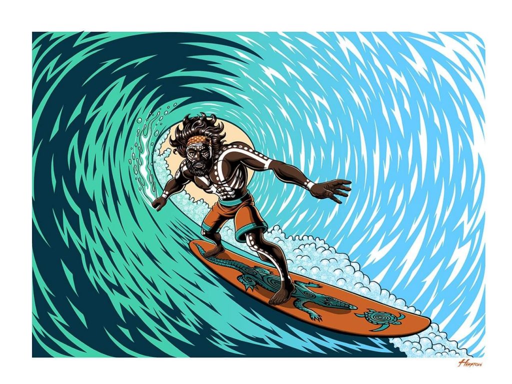 'Dreamtime Surfing' Art Print